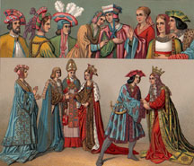 Racinet European middle ages costumes 1