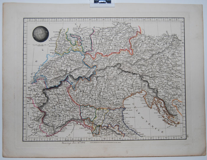 1825 North Italy map by Arrowsmith