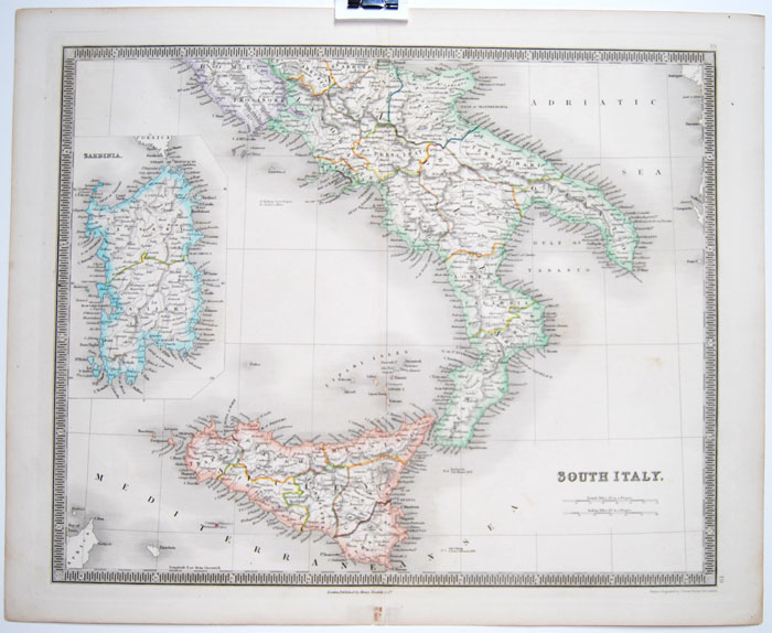 South Italy map 1831 from Teesdale
