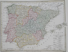 Wilkinson's General Atlas of the World Spain and Portugal 1809