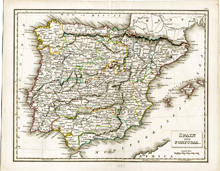 Spain and Portugal 1831 Russell's