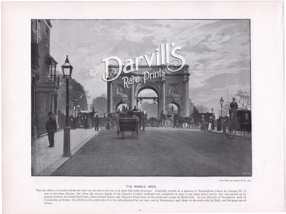 1896 Print over 120 years old Knightsbridge Barracks London x