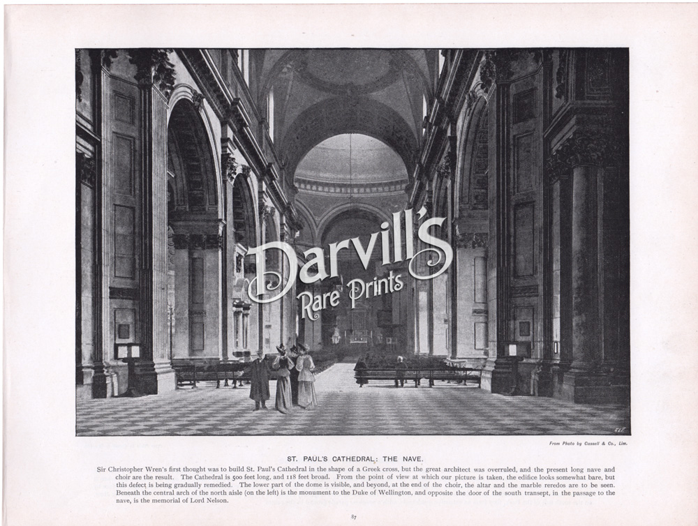 1896 Print over 120 years old Knightsbridge Barracks London x