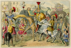 Pyrrhus arrives in Italy with his Troupe