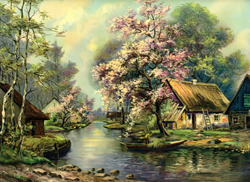 Vintage cottage, cabin, and mill scenes 1910s-1940s