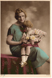 Vintage hand-coloured German photogravures