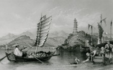 Chinese Boatmen economizing Time & Labour, Poo-kow