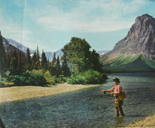 Kodachrome fishing on river