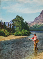 Kodachrome fishing on river