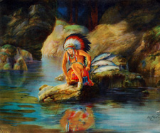 Native American Indian fishing