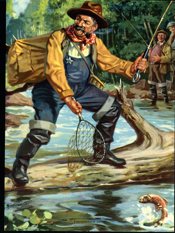 Vintage calendar fishing prints (1910-1940)