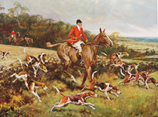 Vintage fox hunting prints