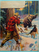 Vintage calendar art of bears