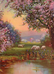 Vintage calendar art print of beautiful landscapes