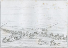Comanche chasing buffalo through the Dragoons