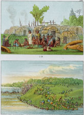 Chippeway encampment, portage of canoes