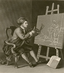 Hogarth painting the comic muse