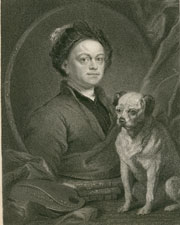 Portrait of William Hogarth with his dog Trump