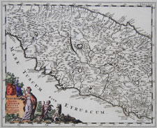 Cluver map of Italy (Umbria, Latria, Etruria)