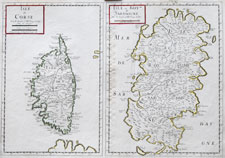 Sanson map of Corsica and Sardinia