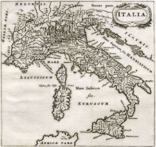 Cluver map of Italy 1701