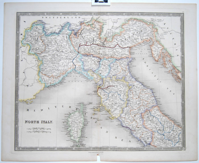 North Italy map 1831 from Teesdale