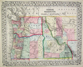 Mitchell's Oregon, Washinton, Idaho, Montana 1867