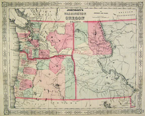 Johnson and Ward's WA, OR, ID 1863