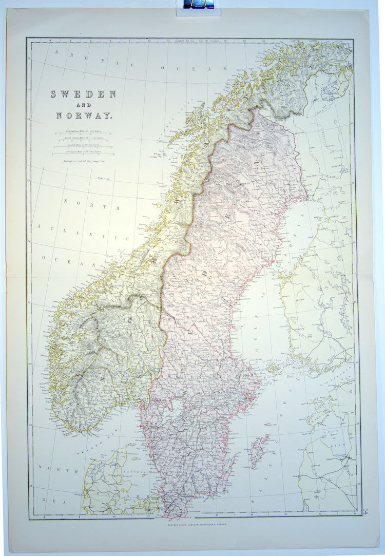 Sweden and Norway from blackie and son 1882