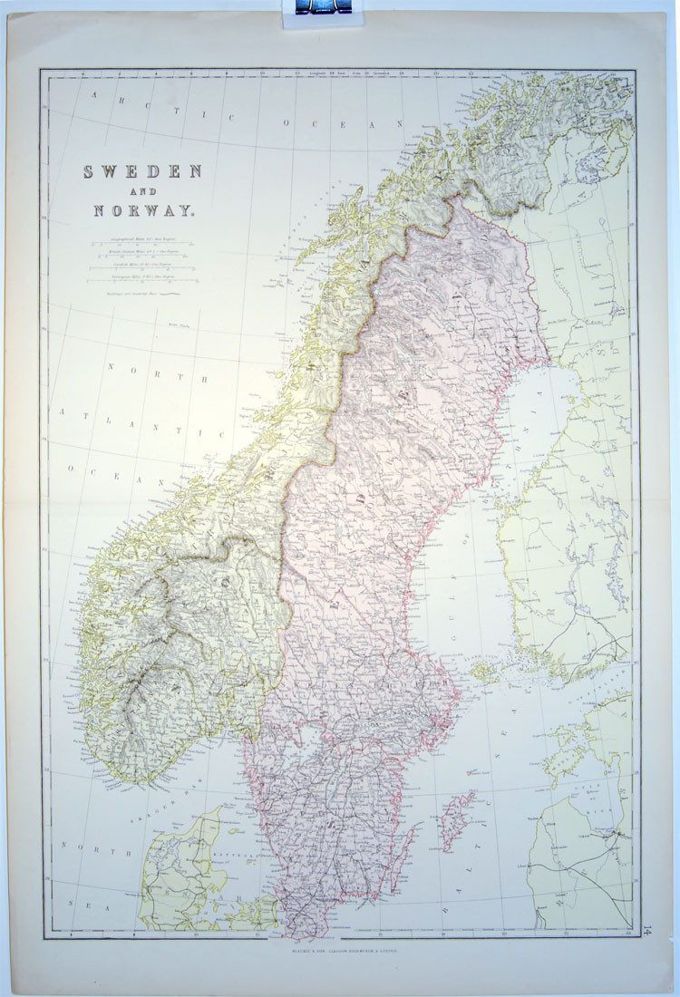 Sweden and Norway from blackie and son 1882