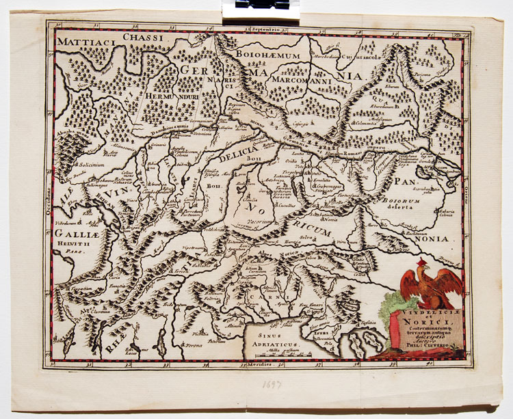 Phillipi Cluverii's Vindeliciae et Norici 1697 (Switzerland antique map)