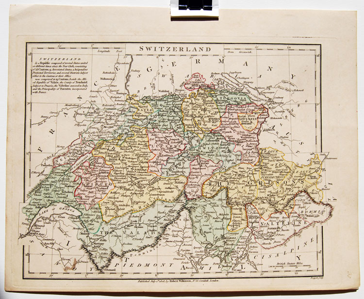 Wilkinson's Switzerland map from 1809