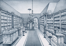 INTERIOR OF ALLEN & CHAPMAN'S DRUG STORE