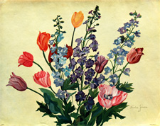 Original vintage calendar/poster prints of florals from 1910s-1940s