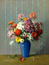 Vintage calendar art of flowers