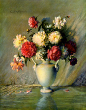 Vintage calendar art of flowers