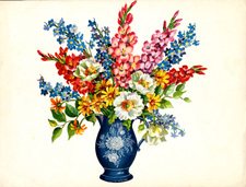 Vintage calendar art of flowers