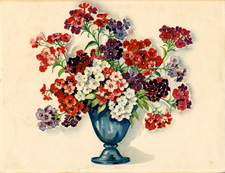 Vintage calendar art of flowers