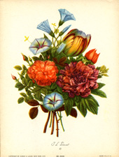 Vintage calendar art of flowers