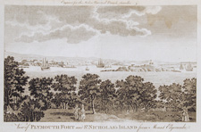 View of Plymouth Fort and St. Nicholas's Island from Mount Edgecumbe