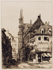 LOUVAIN Spires of the Hotel de Ville, with the Cathedral in the Distance PLATE XXX