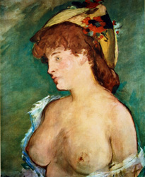 LA BLONDE AUS SEINS NUS  by Manet