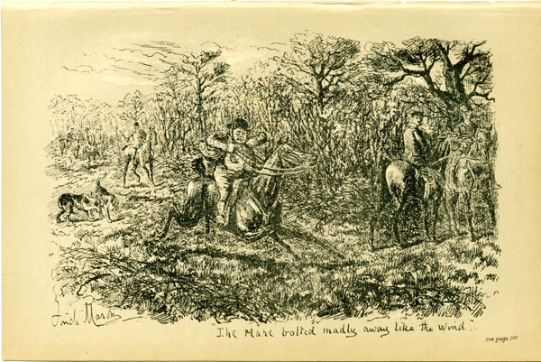 The mare bolted madly away like the wind