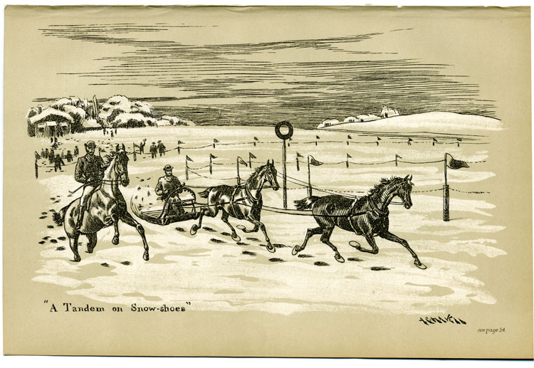 A tandem on snow-shoes