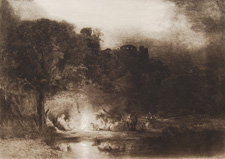 Shepherds Reposing at Night by Rembrandt van Rijn