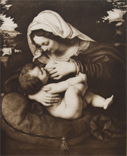 Madonna with the Green Cushion by Andrea Solario