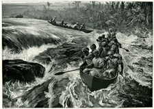 Stanley Shooting the Rapids of the Congo