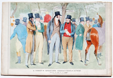 A GROUP OF SPORTING CHARACTERS AT EPSOM