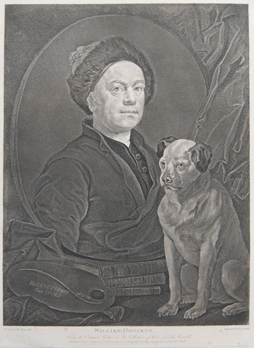 William Hogarth (Portrait with his dog Trump)