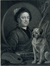 Portrait of William Hogarth with his dog Trump